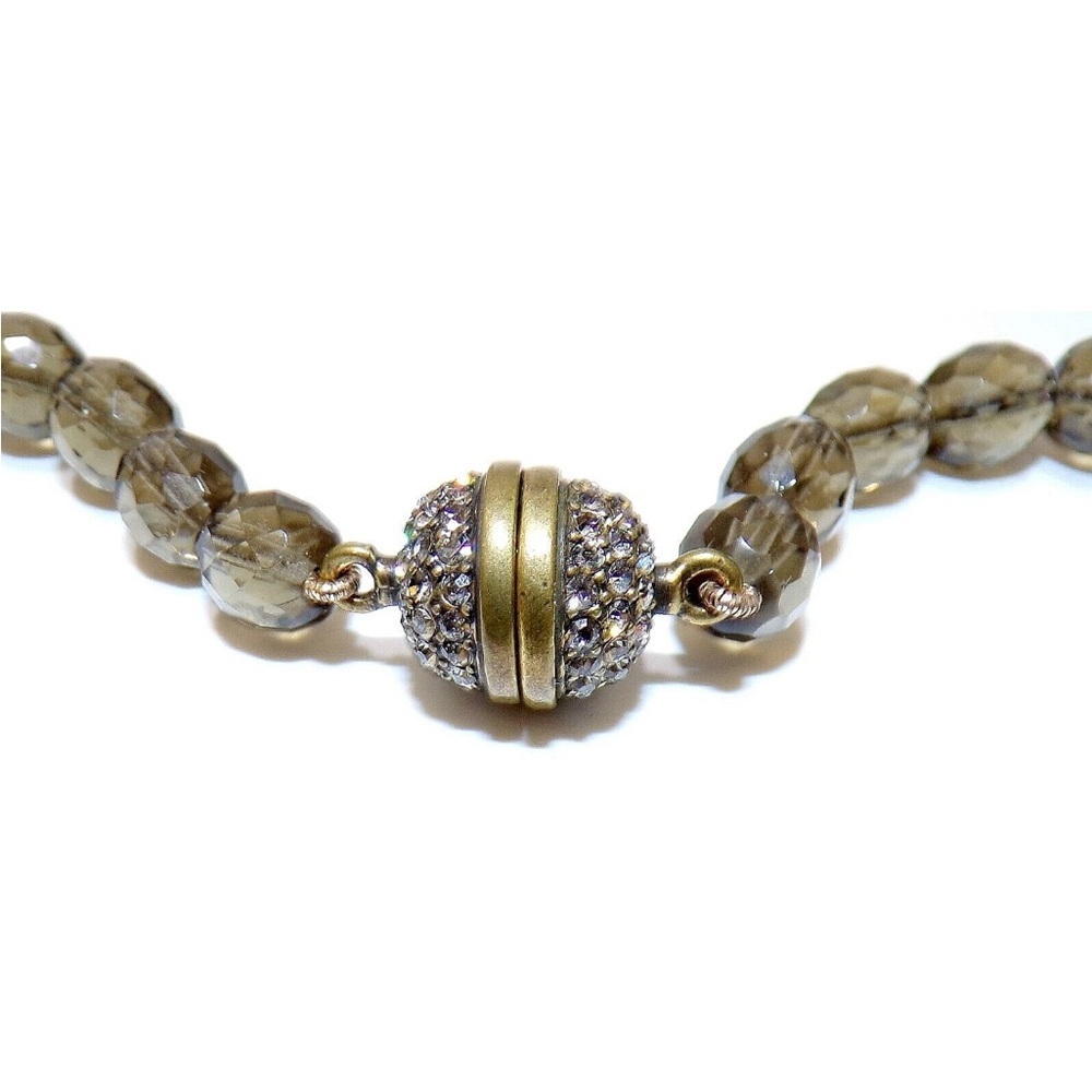 AMAZING Heidi Daus SIGNED SWAROVSKI CRYSTAL Chandelier Gold MOSS GREEN NECKLACE - Picture 7 of 9